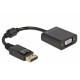 DeLOCK 61006 adaptador de cable de vídeo 0,15 m DisplayPort VGA (D-Sub) Negro